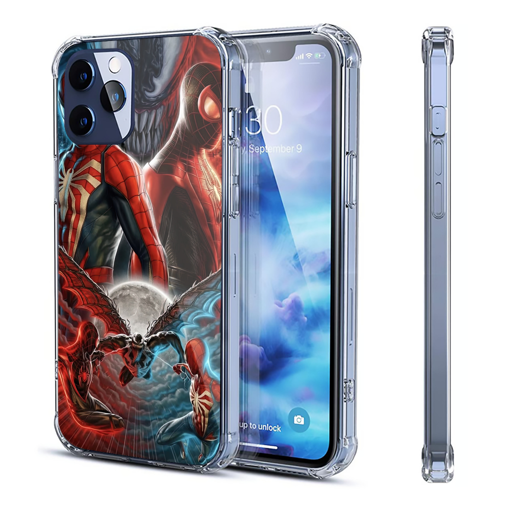 （画像用） Spider Man スパイダーマン 【iPhone 12シリーズ対応】透明スマホケース（クリアソフトケース）